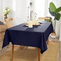 Anptght Navy Blue Square Tablecloth 54 X 54 Inch 210 Gsm Stain&Water Wrinkle Resistant Washable Fabric Table Cloth For Dining Ta