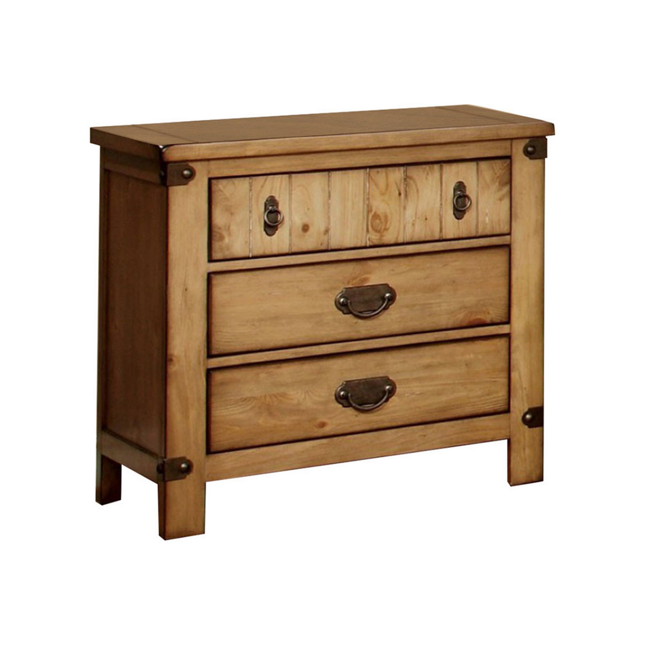 Benjara Benzara Pinoneer Cottage Nightstand, Brown