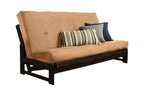 Kodiak Furniture Aspen Futon with Suede Peat Fabric Mattress in Mocha/Tan