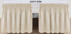 Biscaynebay Wrap Around Bed Skirts With Split Corners For Queen Beds 14' Drop, Light Camel Elastic Dust Ruffles Easy Fit Wrinkle & Fade Resistant Silky Luxurious Fabric Solid Machine Washable