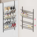 Tisany Over The Door Shoe Organiser, Adjustable 4 Tier Hanging Rack, Metal Heavy Duty, Wall Mount Storage Shelf For Flats, Heels