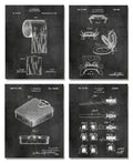 Bathroom Decor Wall Art - Set of 4 Prints -8x10 inches UNFRAMED- Toilet Paper Patent Pending Bathroom Decor - Black White Aesthe