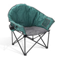 ARROWHEAD OUTDOOR Oversized Heavy-Duty Club Folding Camping Chair w/External Pocket, Cup Holder, Portable, Padded, Moon, Round, 
