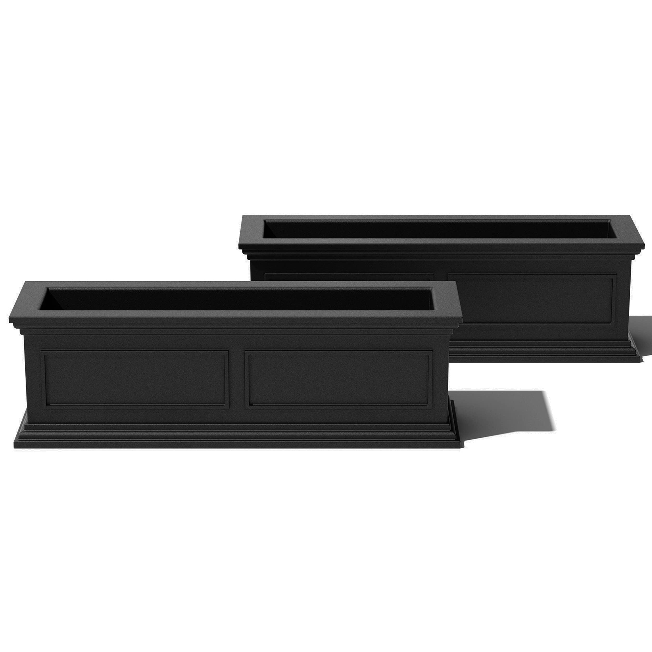 Veradek Brixton Window Box Plastic Planter - Large Rectangular Planter For Outdoor Balcony/Windowsill | Crack-Resistant All-Weat