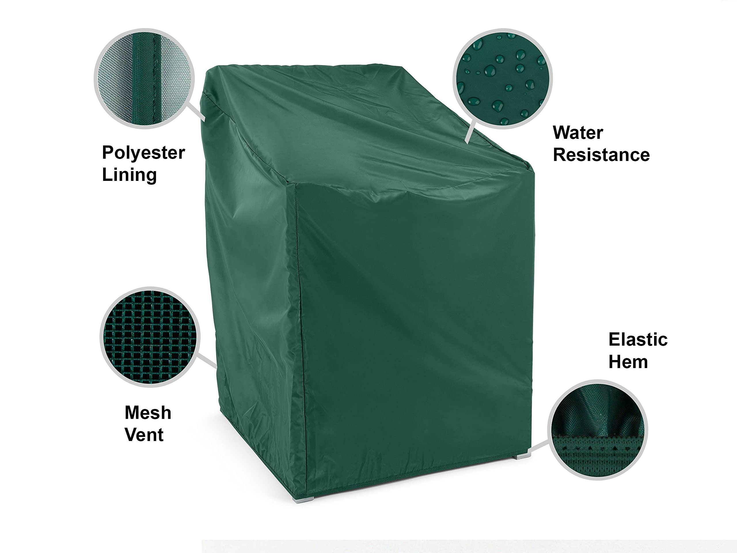 Covermates Outdoor Chair Cover - Light Weight Material, Weather Resistant, Elastic Hem, Seating And Chair Covers, 30W X 26D X 33H, Green