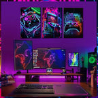 Bgfce 3Pcs Game Room Decor Neon Gaming Wall Art Posters Gamer Accessories Theme Canvas Print Game Console Painting Picture For C