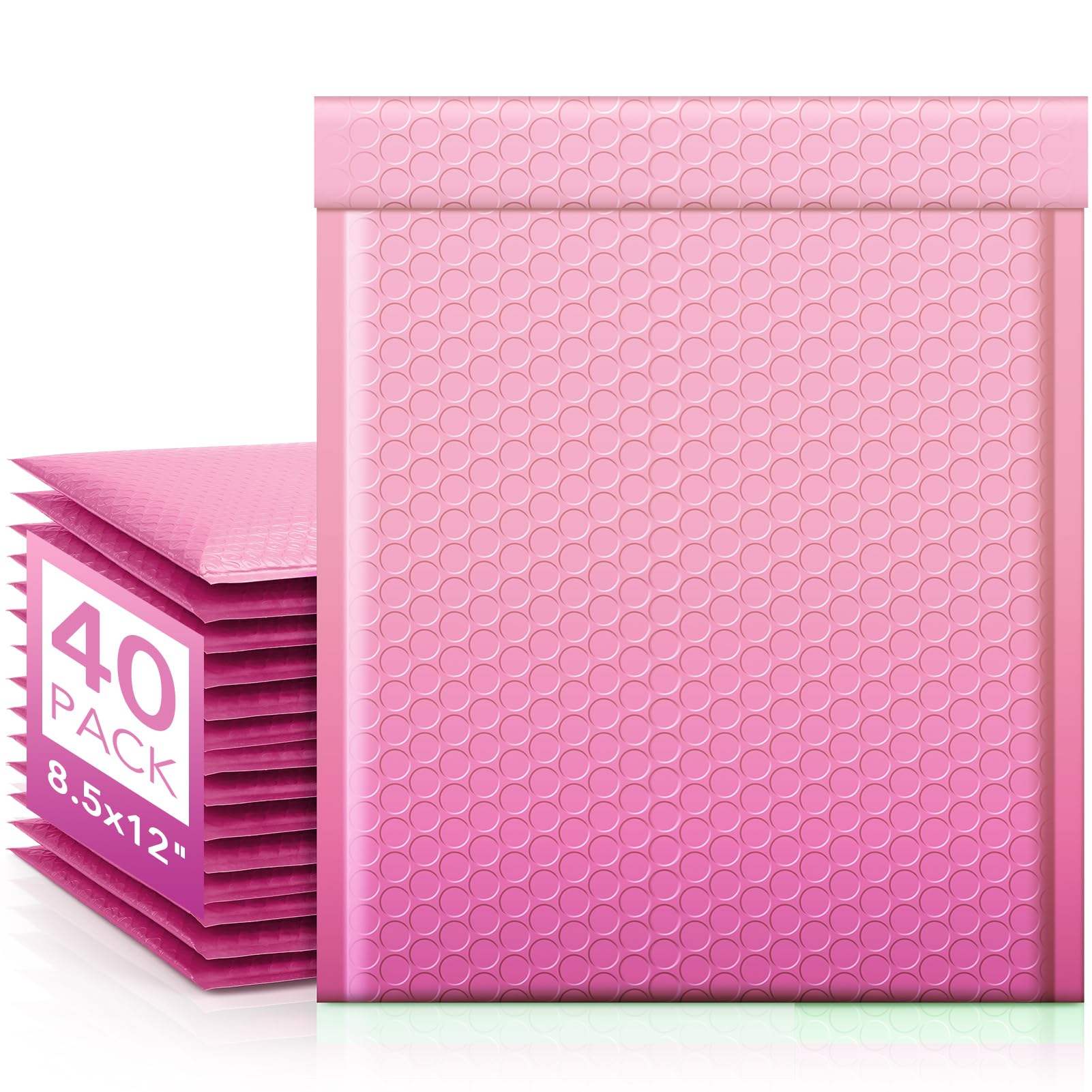 Fuxury 40 Pack Thick Bubble Mailers 8.5X12 Inch Gradient Pink Bubble Envelopes Cute Design Cushioning Mailer For For Small Busin