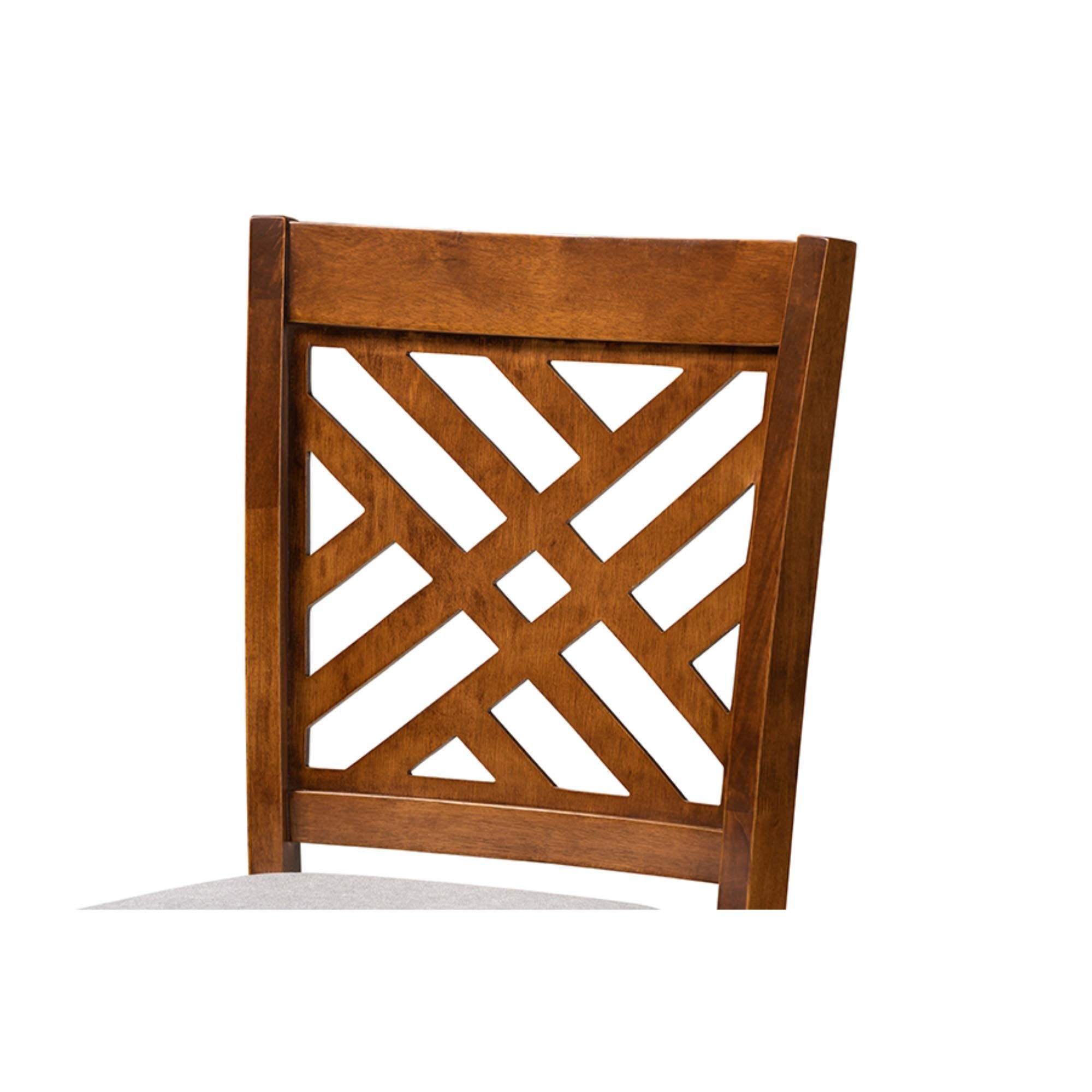 Baxton Studio Jason Modern and Contemporary Grey Fabric Upholstered and Walnut Brown Finished Wood 2-Piece Bar Stool Set