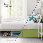 Nestl Calla Green Bed Skirt King Size - King Bed Skirt 14 Inch Drop - Brushed Microfiber Bed Skirts - Hotel Quality Pleated Bed Skirt - Shrinkage & Fade Resistant