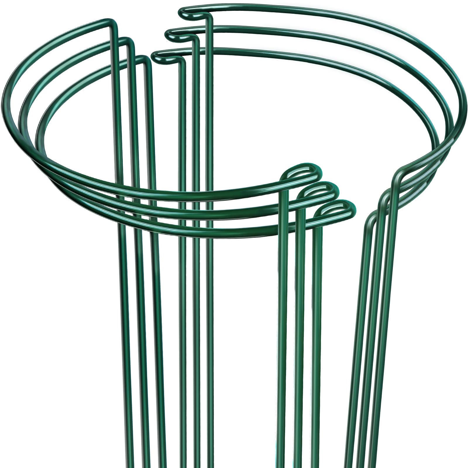 6 Pack Plant Support Stakes, Leobro Peony Cages And Garden Stakes Cage For Outdoor Plants, Tomato Flower Indoor 9.8' W X 15.7'