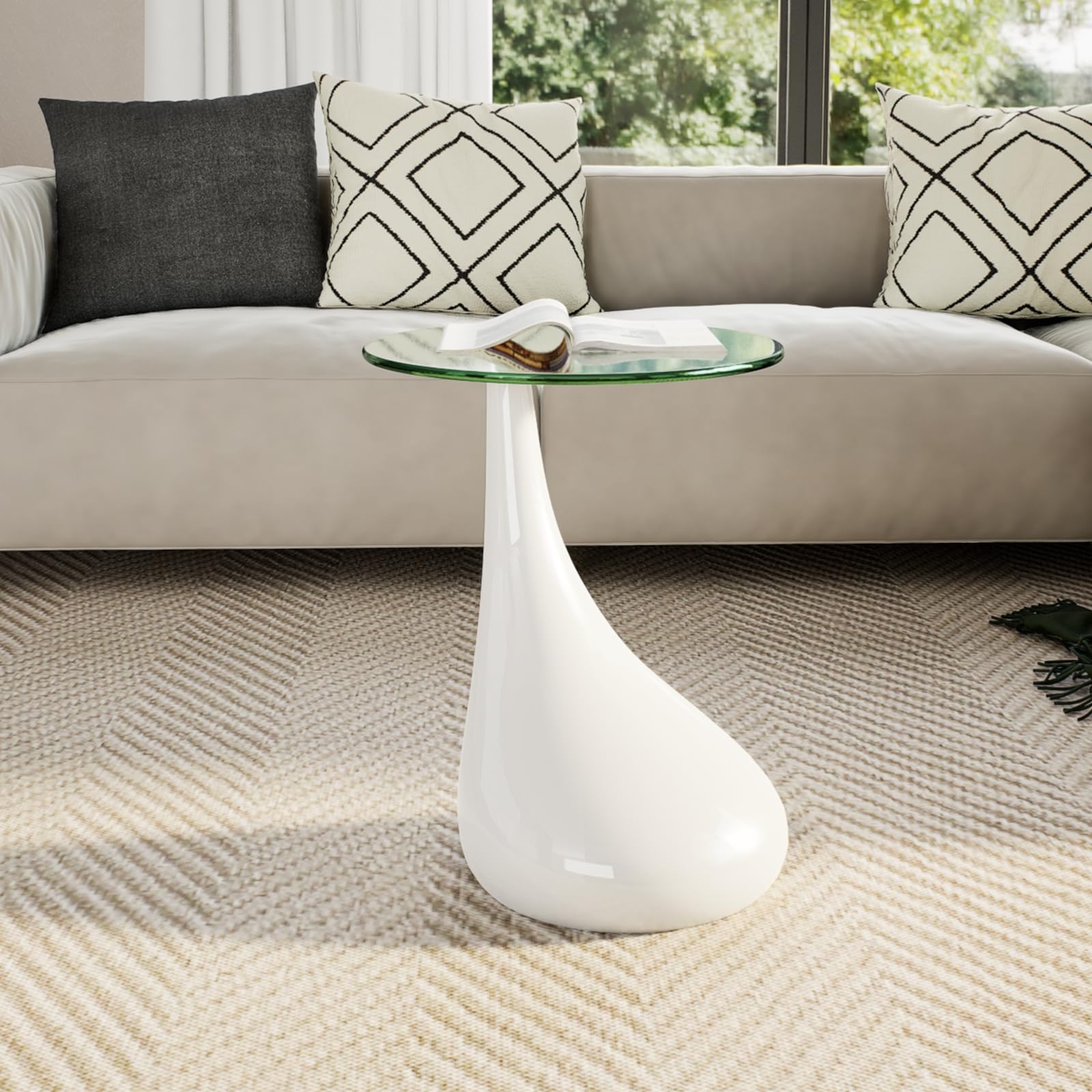 vidaXL Coffee Table with Water-Drop Shaped Base