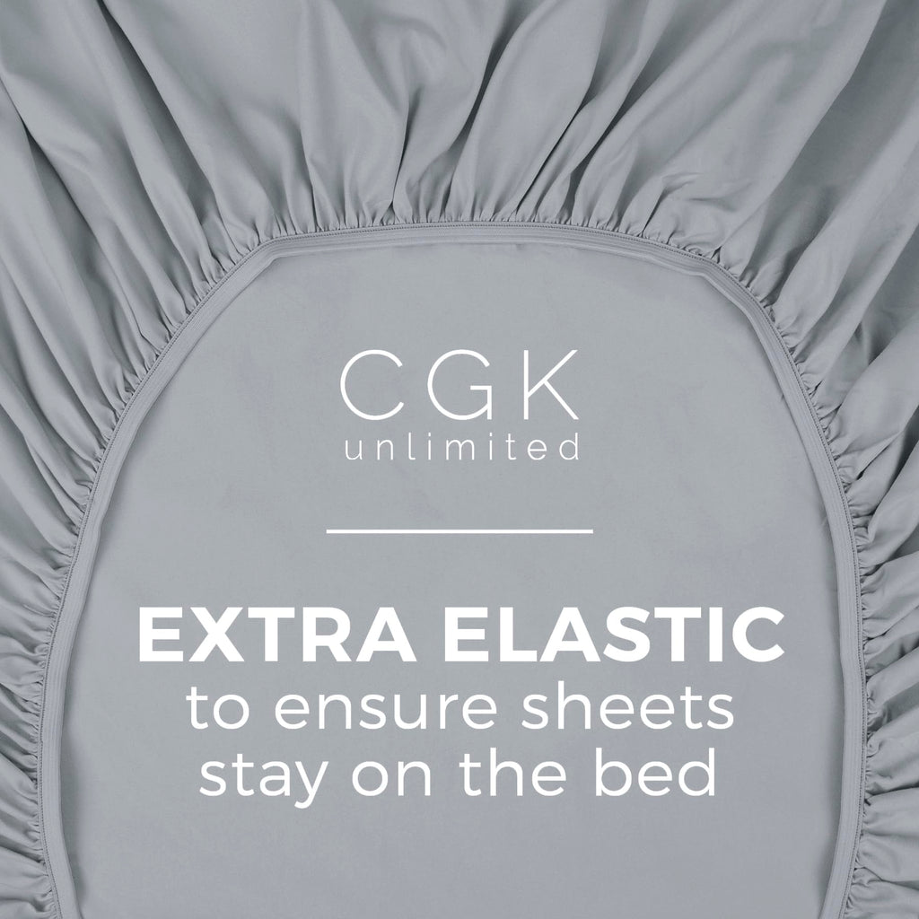 Cal King Size Fitted Bed Sheet - Hotel Luxury Single Fitted Bottom Sheet Only - Fits Mattress Between 8 To 16 Inches - Deep Pockets, Extra Soft & Wrinkle Free - Comfy Breathable & Cooling - Steel Blue
