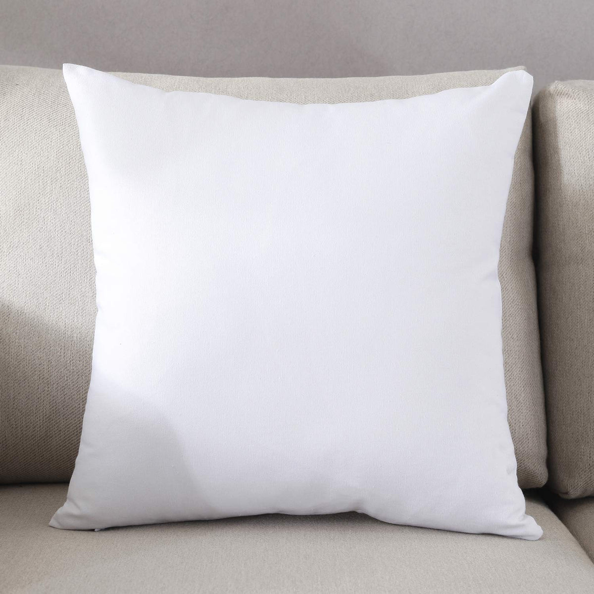 TAOSON Decorative 100% Cotton Canvas Square Solid Toss Pillowcase Cushion Cover Pillow Case with Hidden Zipper Closure Only Cove