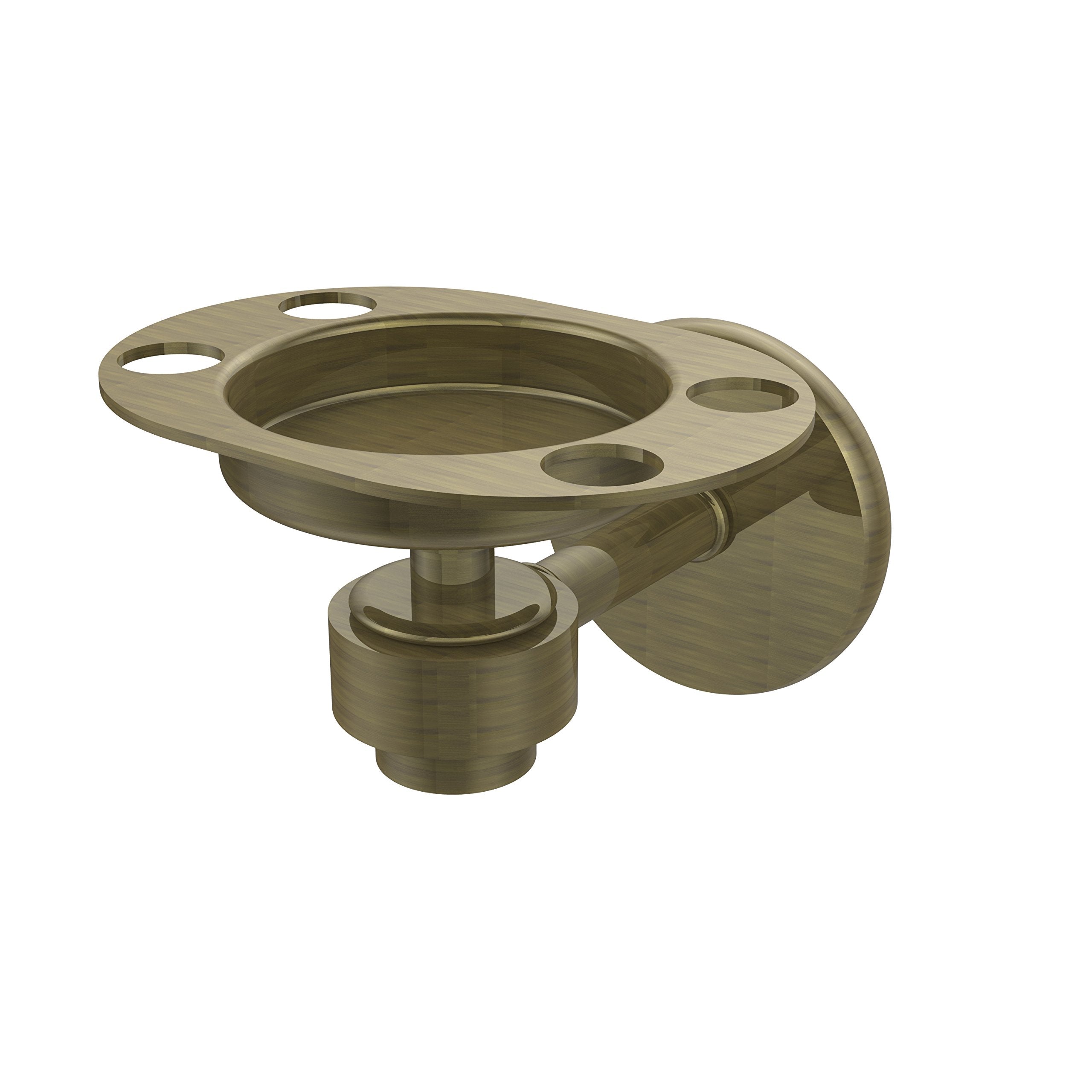 Allied Brass 7126-ABR Satellite Orbit One Tumbler and Toothbrush Holder, Antique Brass