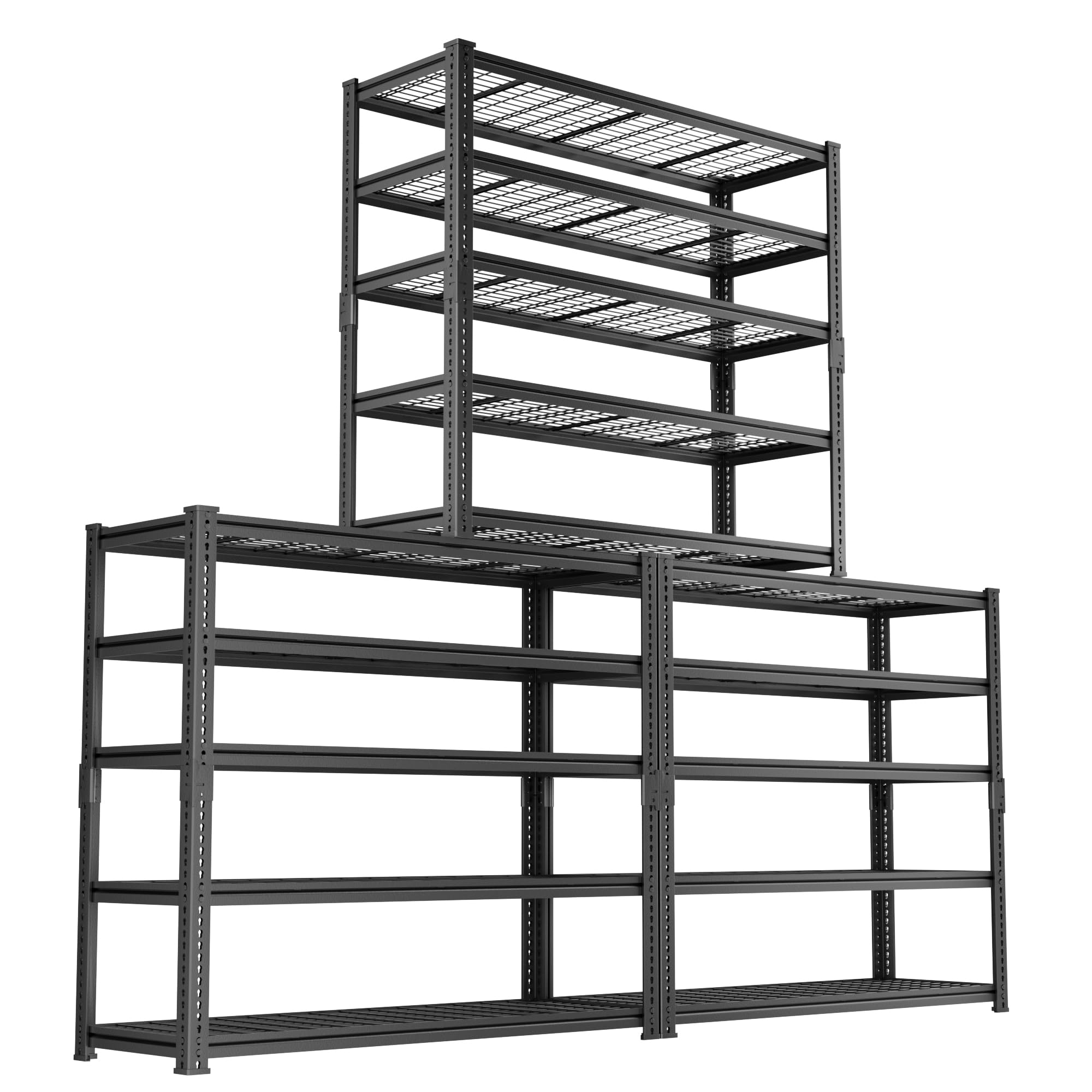 Storage Shelves Heavy Duty, 3 PCS 60 L x 24 W x 78 H Garage Wire Shelving Unit Loads 3300LBS, 5-tier Adjustable Metal Industrial