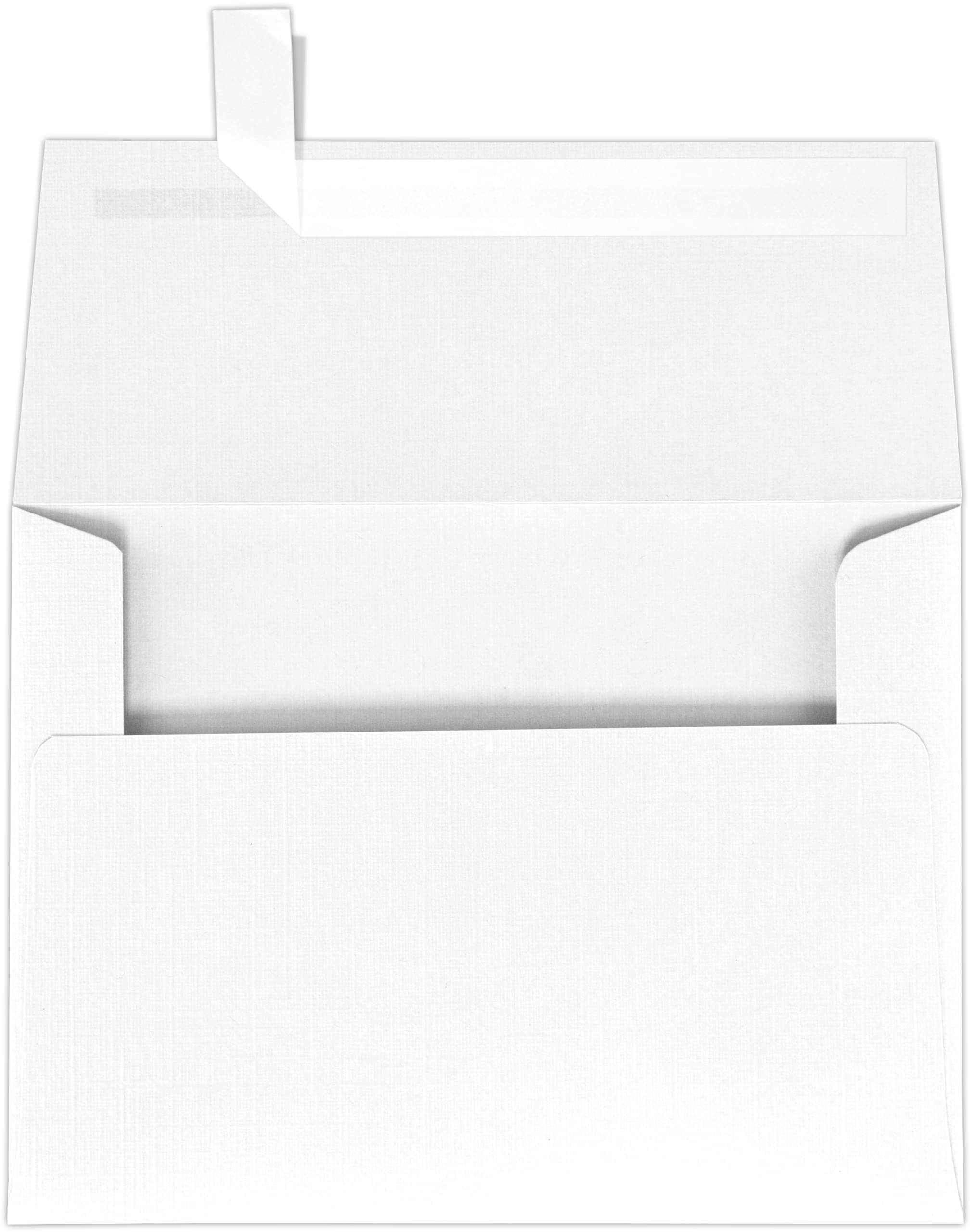 Luxpaper A7 Invitation Envelopes | Peel & Press | 5 1/4' X 7 1/4' | White Linen | 80Lb. Text | 50 Qty