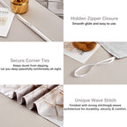Mildly 100% Egyptian Cotton Duvet Cover King, Gray Beige Geometric Pattern Comforter Cover Set 500Tc Modern Abstract Reversible