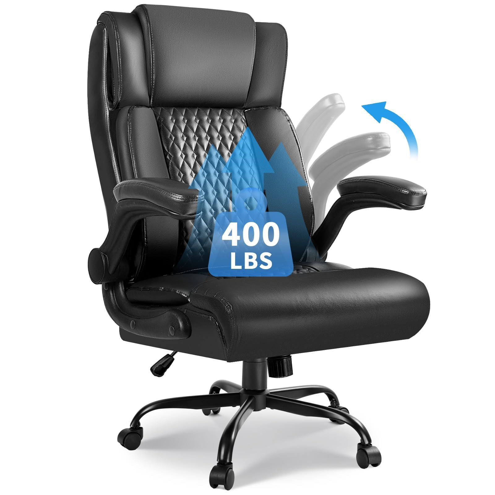 Vitesse Executive Office Chair,Heavy Duty Office Chair With Flip Up Armrest,Ergonomic High Back Computer Gaming Chairs Home Offi