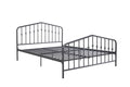 Novogratz Bushwick Metal Bed with Headboard and Footboard | Modern Design | Queen Size - Grey