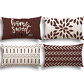 Ycoll Pillow Covers 12X20 Modern Sofa Throw Pillow Cover, Decorative Outdoor Linen Fabric Pillow Case For Couch Bed Car (Coffee,