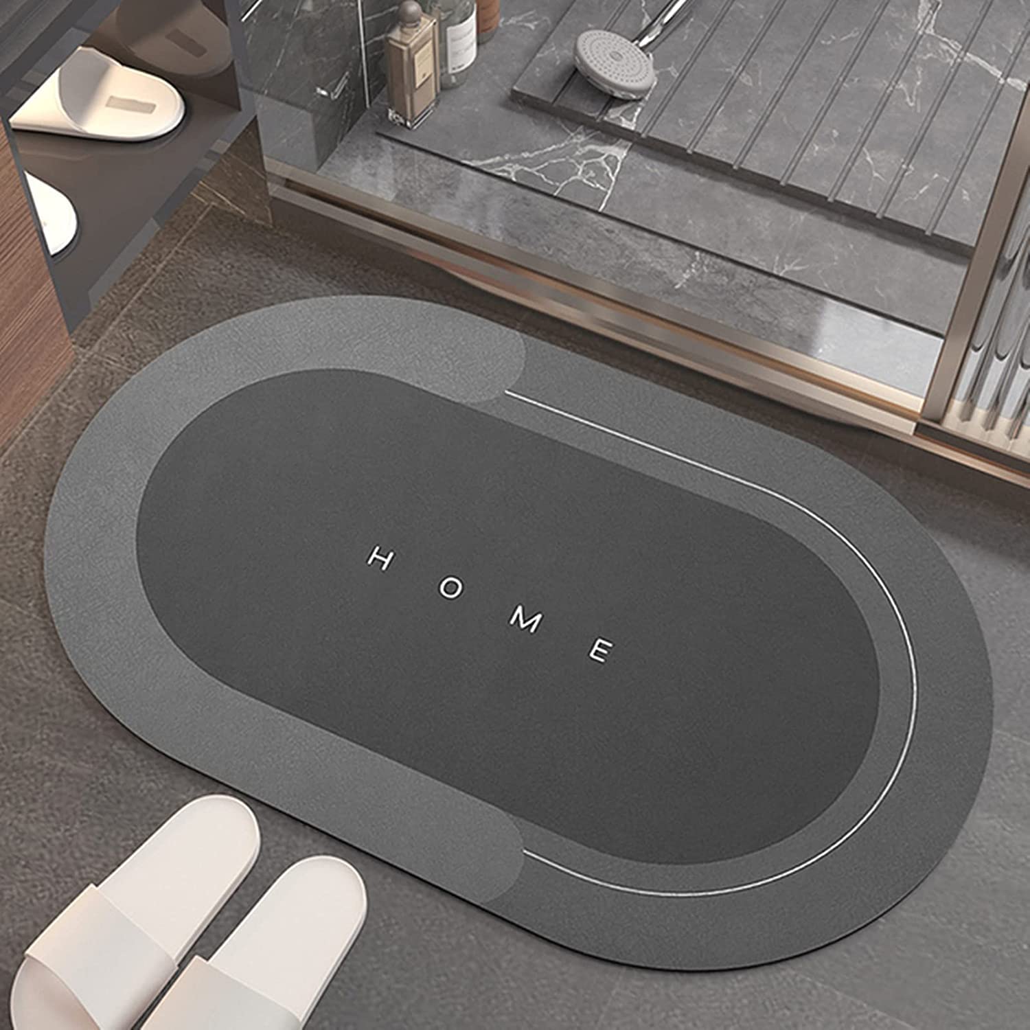 KLIVE Quick Water Absorbent Door Mat Bathmat for Home, Kitchen and Bathroom (57 x 37 cm) (1Pcs) (Multicolor)