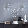 ZEXUIRU 3 Set Silver Metal Jeweled Wall Art Bling Crystal Home D  cor Sun Burst Rhinestone Wall Hanging Diamond Accents