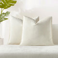 Juspurbet Cream Chenille Throw Pillow Covers 20X20 Inch Set Of 2 Decorative Soft Textured Cushion Cases For Living Room Sofa Cou