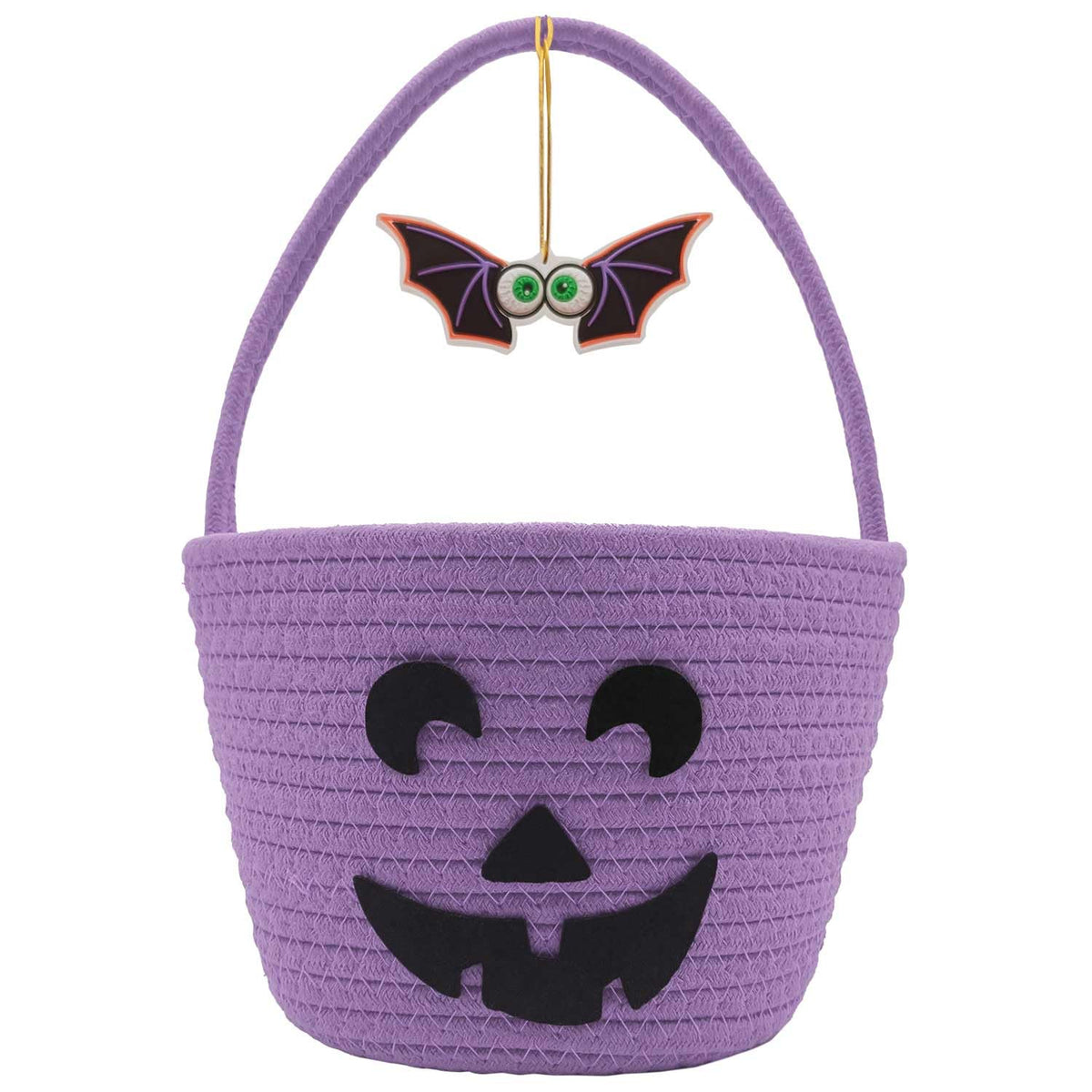 Halloween Basket for Kids, Trick or Treat Basket, Cute Pumpkin Candy Bucket, Boo Spooky Small Baskets, Jack O Lantern Bags for G