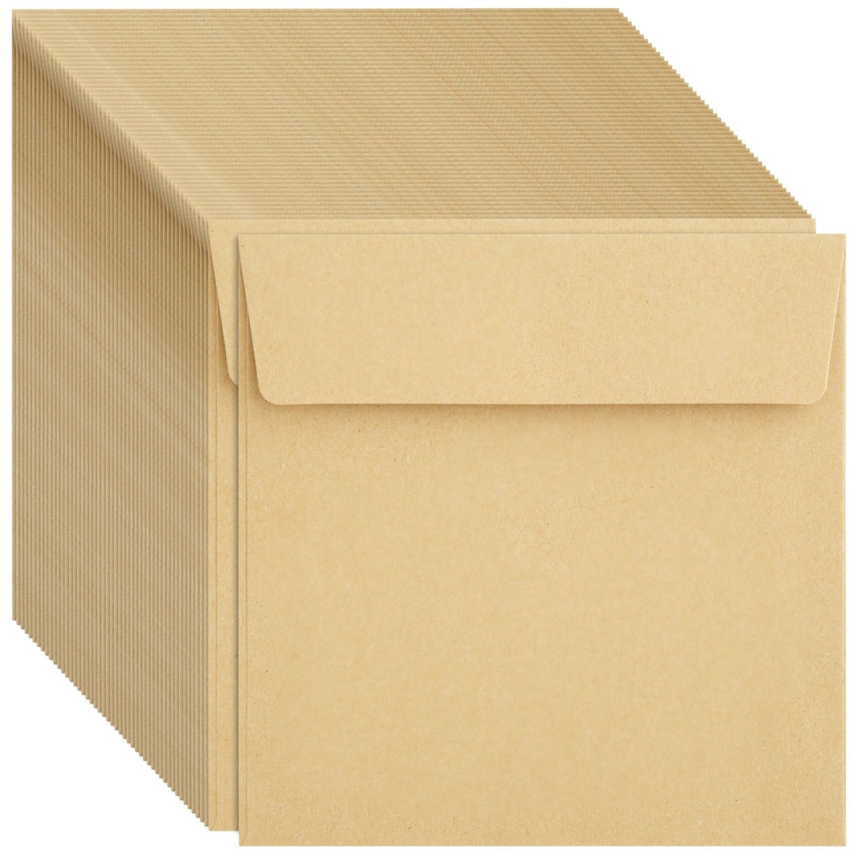 Juvale 100-Pack 5.5X5.5 Square Envelopes, Brown Kraft Paper Envelopes For Greeting Cards, Wedding, Birthday, Anniversary Party I