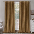 Bgment Bronze Brown Velvet Curtains For Bedroom, Thick Thermal Insulated Room Darkening Curtains Noise Reduce Back Tab And Rod P