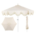 JONATHAN Y UMB1001E Collins 9 ft. Classic Cottage Tassel Market Patio Umbrella with Auto-Tilt, Crank, Wind Vent and UV Protectio