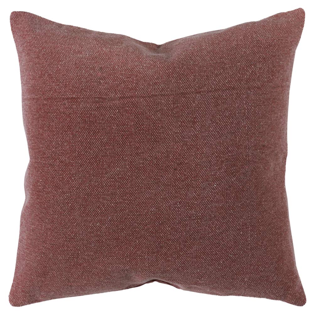Rizzy Home 22&quot; x 22&quot; Down Filled Pillow with Cotton Canvas Cover-Rust