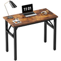 Need Small Computer Desk 31.5 inches Folding Table No Assembly Sturdy Small Writing Desk Folding Desk for Small Spaces, Rustic B