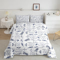 Feelyou Aircraft Bedding Set Kids Airplane Print Comforter Set Boys Girls Decor Aircraft Flying Comforter Cover Set Microfiber S