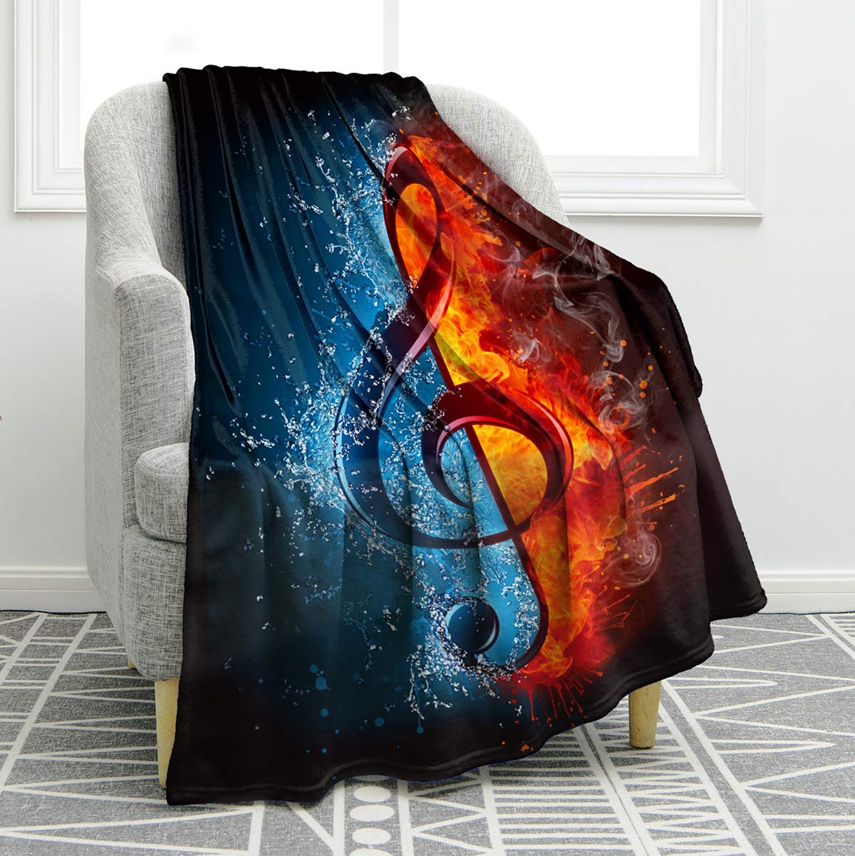 Jekeno Music Note Gifts Blanket For Women Men, Music Gifts Throw Blankets For Teacher Adult Kids Girls Boys Music Lovers, Christ