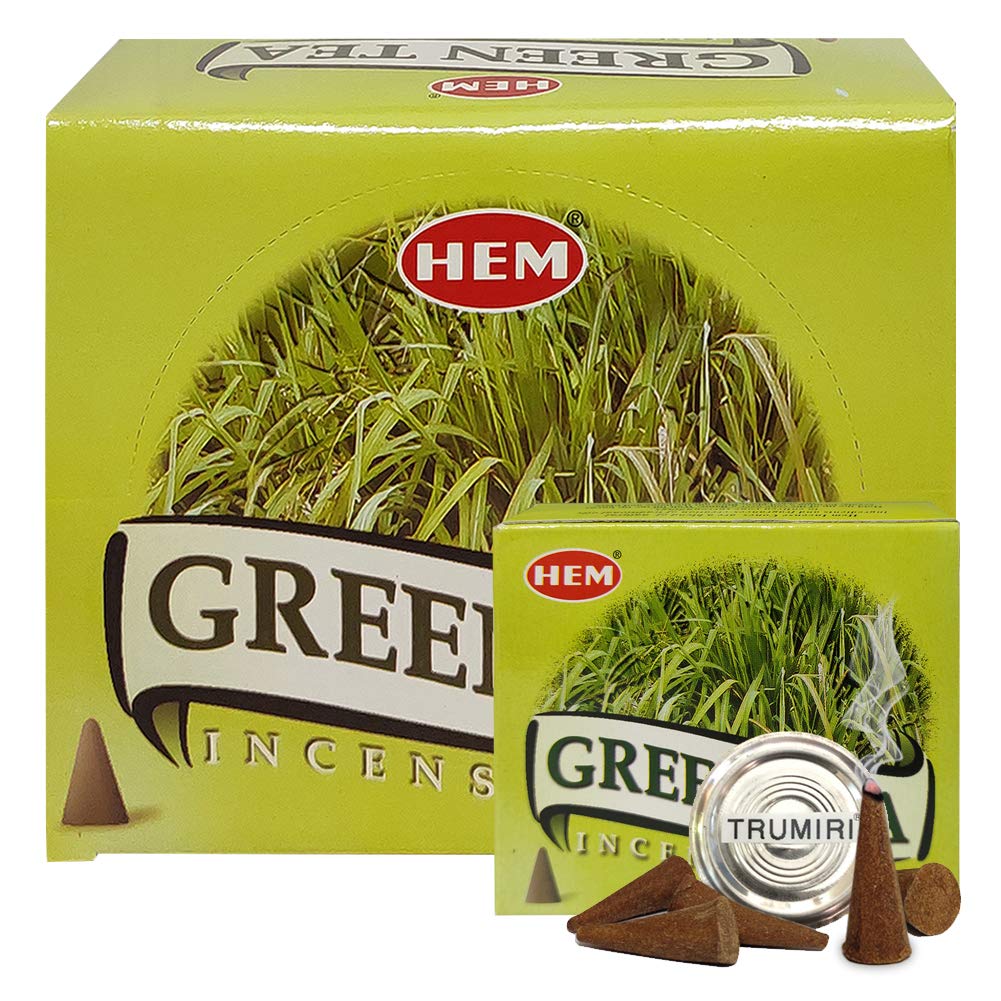 Green Tea Incense Cones And Cone Incense Burner Bundle Insence Insense Hem Incense