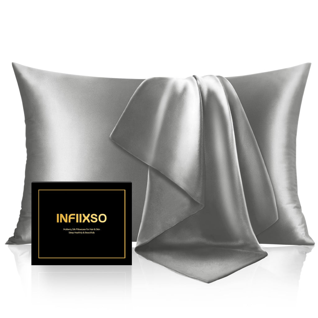 Infiixso Mulberry Silk Pillowcase For Hair And Skin, Silk Pillow Cases Queen Size With Hidden Zipper 20X30 Inches, Extraordinary