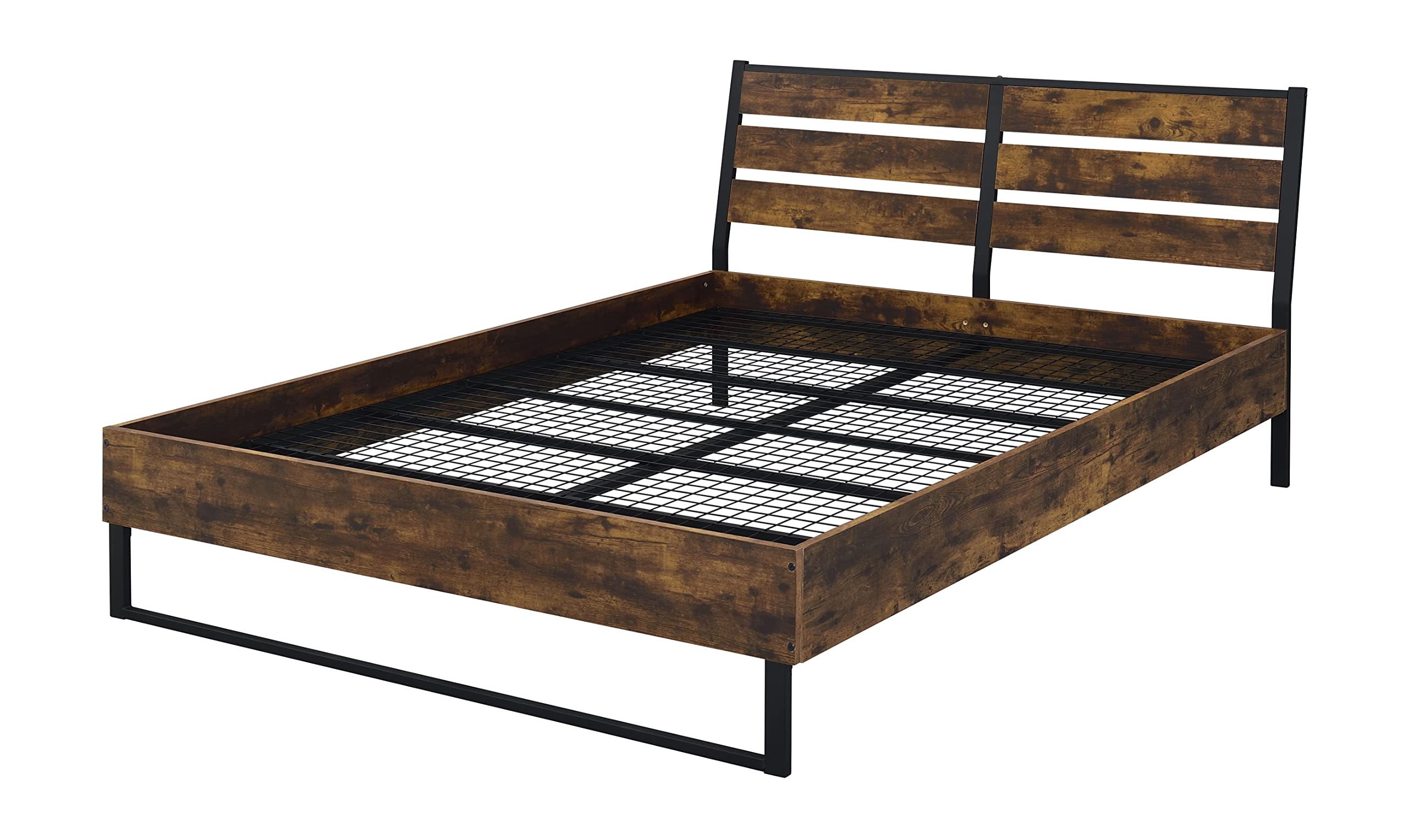 Acme Juvanth Wooden Queen Platform Bed in Oak and Black