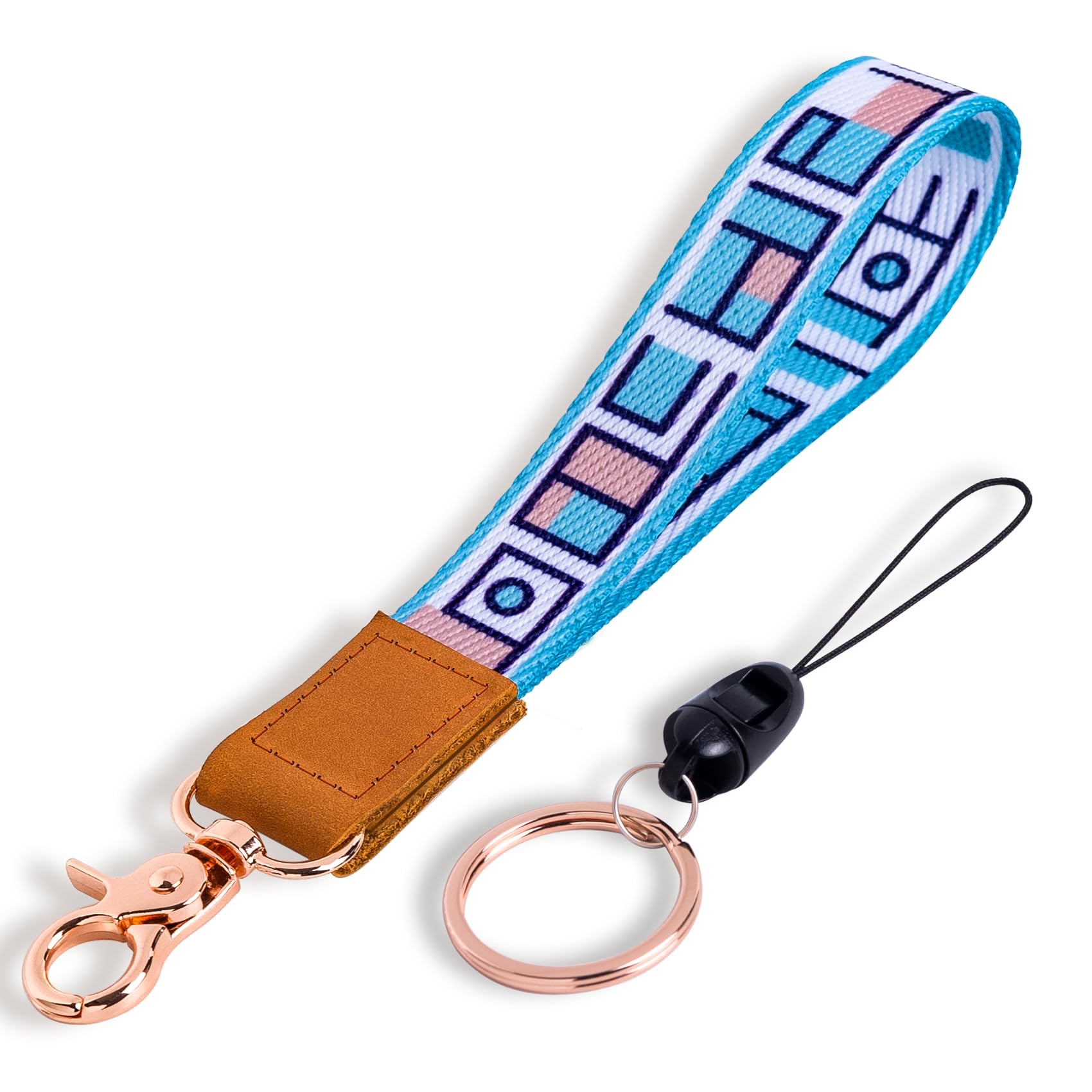 Avorast Wristlet Keychain Holder, Wrist Lanyard For Keys, Card Wallet - Neo Pastel