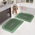 Story@Home 2 Pc Rubber Rectangular Bath Mat 4 MM, AntiSkid Water Soaking Bathroom Rug Door, Floor Mat, Solid Design, Soft Quick