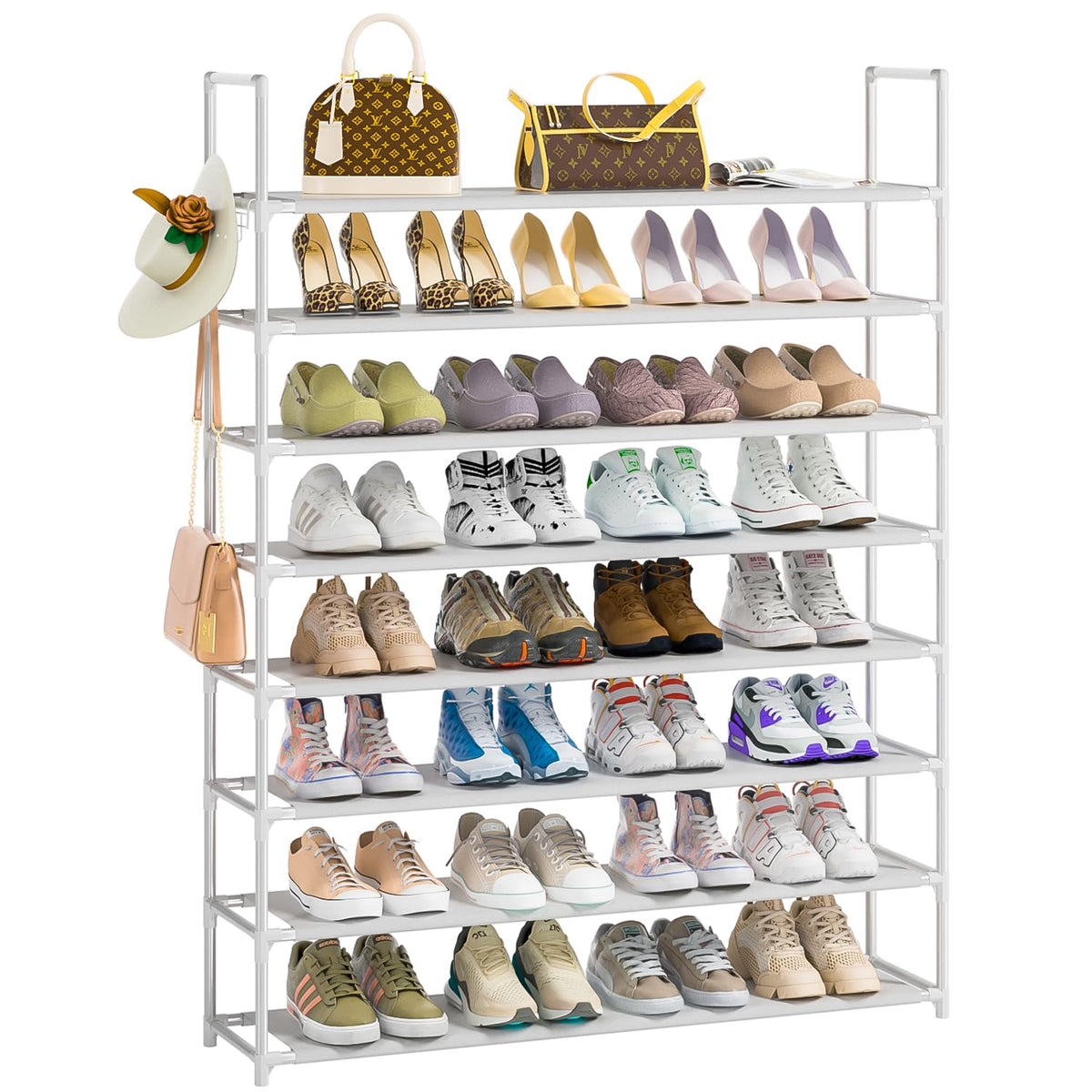 OYREL 8 Tier Shoe Rack Organizer Large Shoe Storage Rack for Closet Entryway Shoe Holder Space Saving Shoe Shelf Shoe Stand Tall