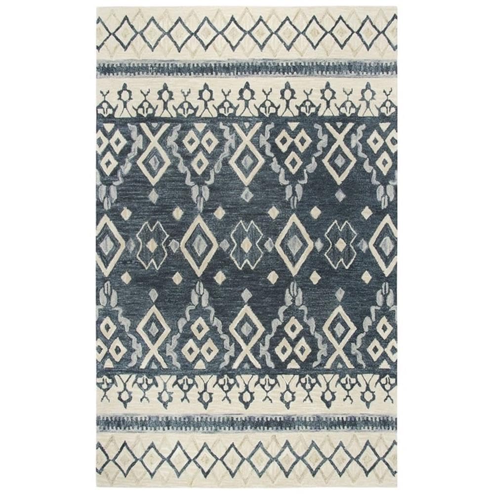 Rizzy Home Alora Decor Lavine 5' X 8' Tribal Motif Natural/Gray/Dk Blue/Blue Area Rug