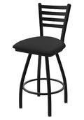 XL 410 Jackie 36 Swivel Extra Tall Bar Stool with Black Wrinkle Finish and Canter Iron Seat