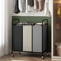 3 Section Laundry Hamper, 120L Large Rolling Laundry Sorter Cart, Laundry Basket with Lockable Wheels & Removable Bags, Laundry 