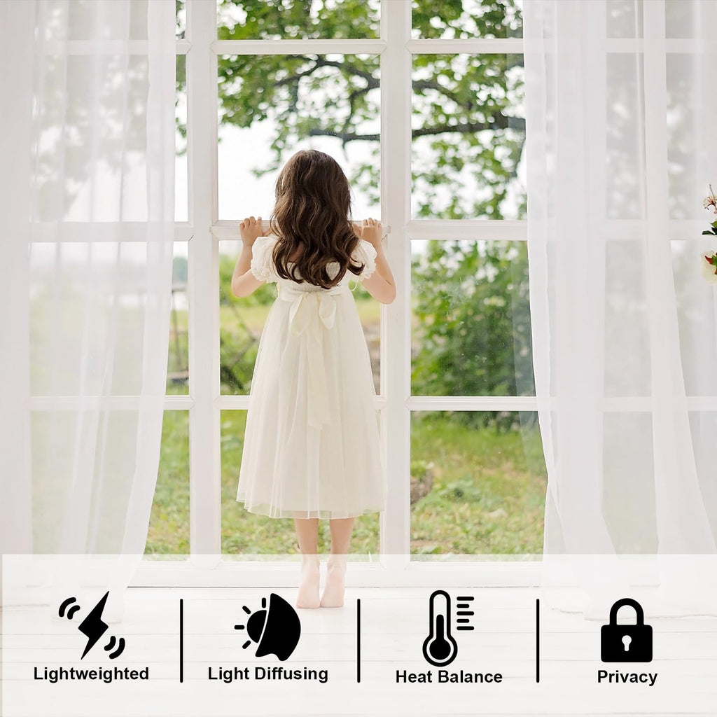 Loyolady Gray Sheer Curtains 84 Inches Long 1 Panels Set Bedroom Sheer Curtains Sheer Curtain For Living Room 100'' W X 84'' L