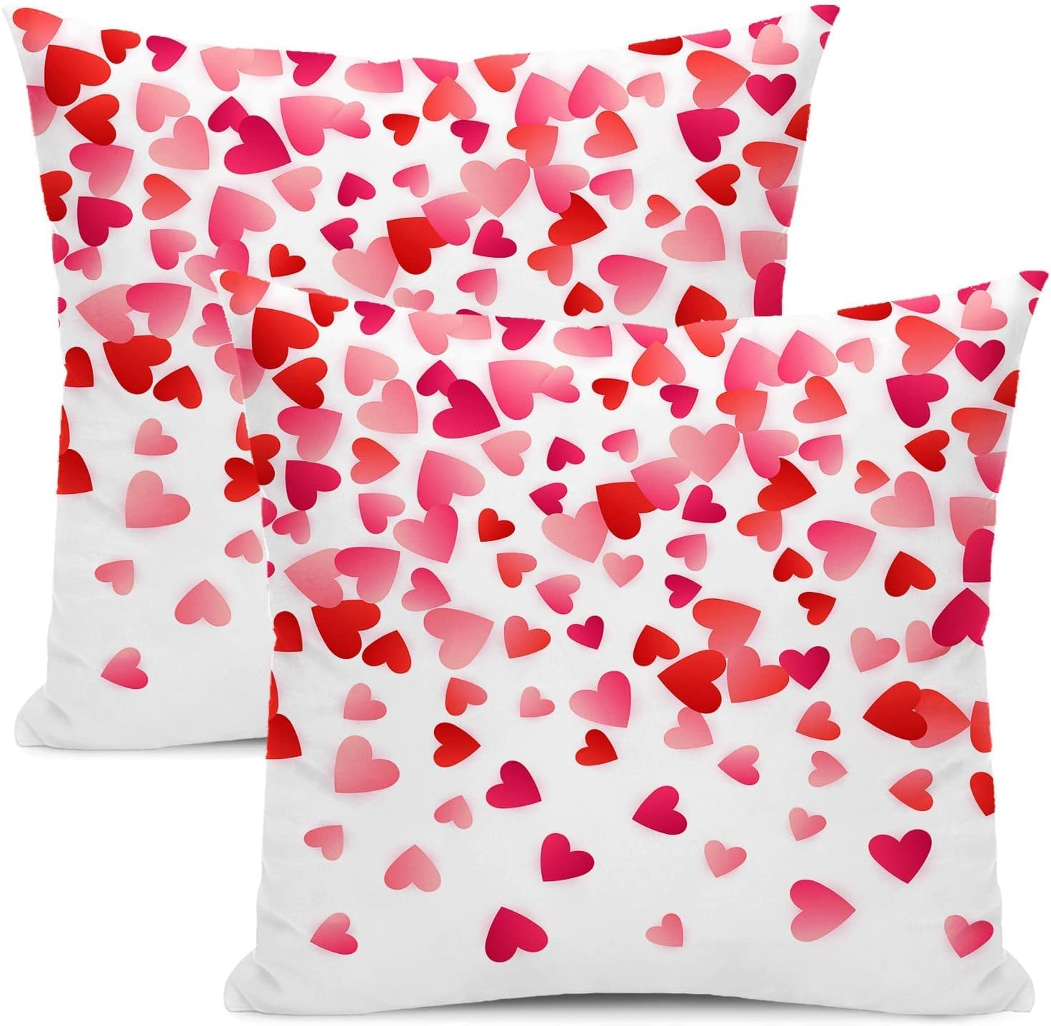 Valentines Pillow Covers 24X24 Inch Set Of 2,Pink Love Heart Throw Pillows Case,Valentine'S Day Mother'S Day Anniversary Decorat