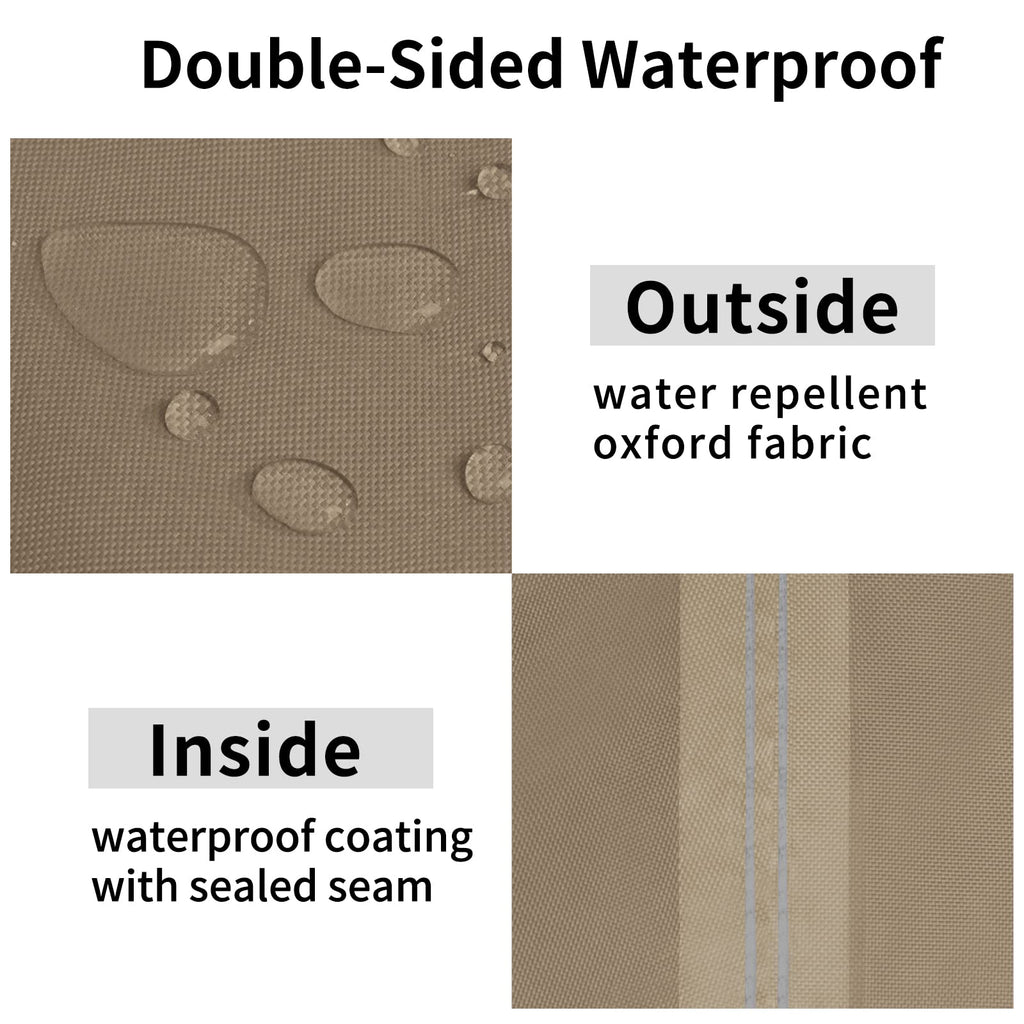 Easy-Going Waterproof Patio Lounge Chair Cover Uv Resistant Outdoor Chaise Lounge Covers With Tape Sealed Seam(2 Pack-78Wx35.5Dx33H Inch, Camel)