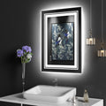 Snowdool LED Bathroom Mirror with Lights, 20 x 28 Inch Front and Backlit Mirror Bathroom, Anti-Fog Lighted Vanity Mirror, Steple