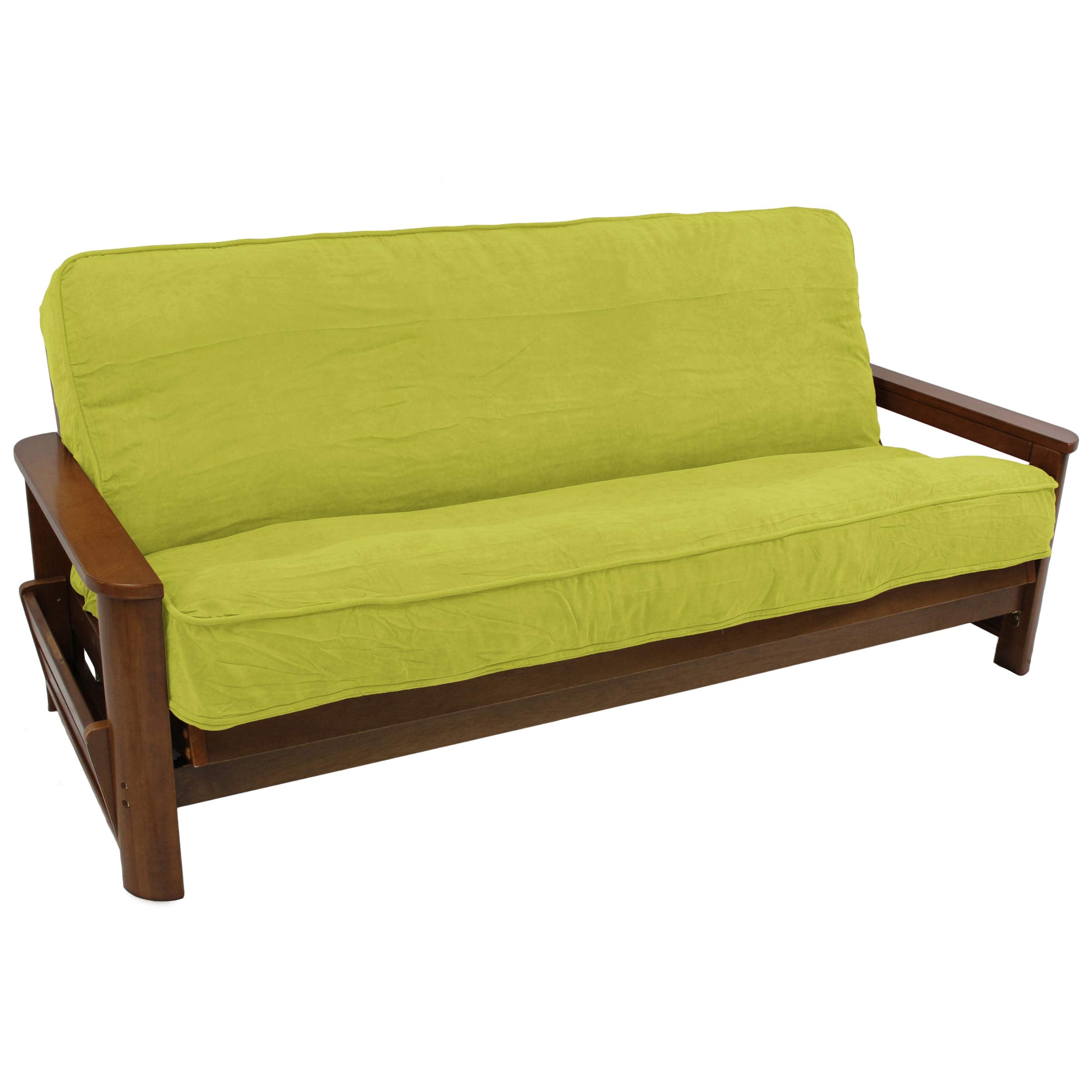Blazing Needles Solid Microsuede Double Corded 8&quot; to 9&quot; Futon Cover, Full, Mojito Lime
