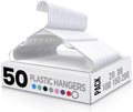 Utopia Home Plastic Hangers 50 Pack - Perfect For Clothes Hanger Space Saving - Durable And Strong Coat Or Pant Hangers For Closet Organizers And Storage With Shoulder Grooves (White)
